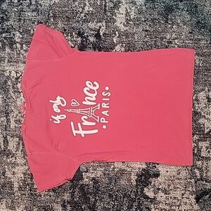 IF ONLY x Paris France Limited Edition Pink Blue Crew Neck Short Sleeve Shirt